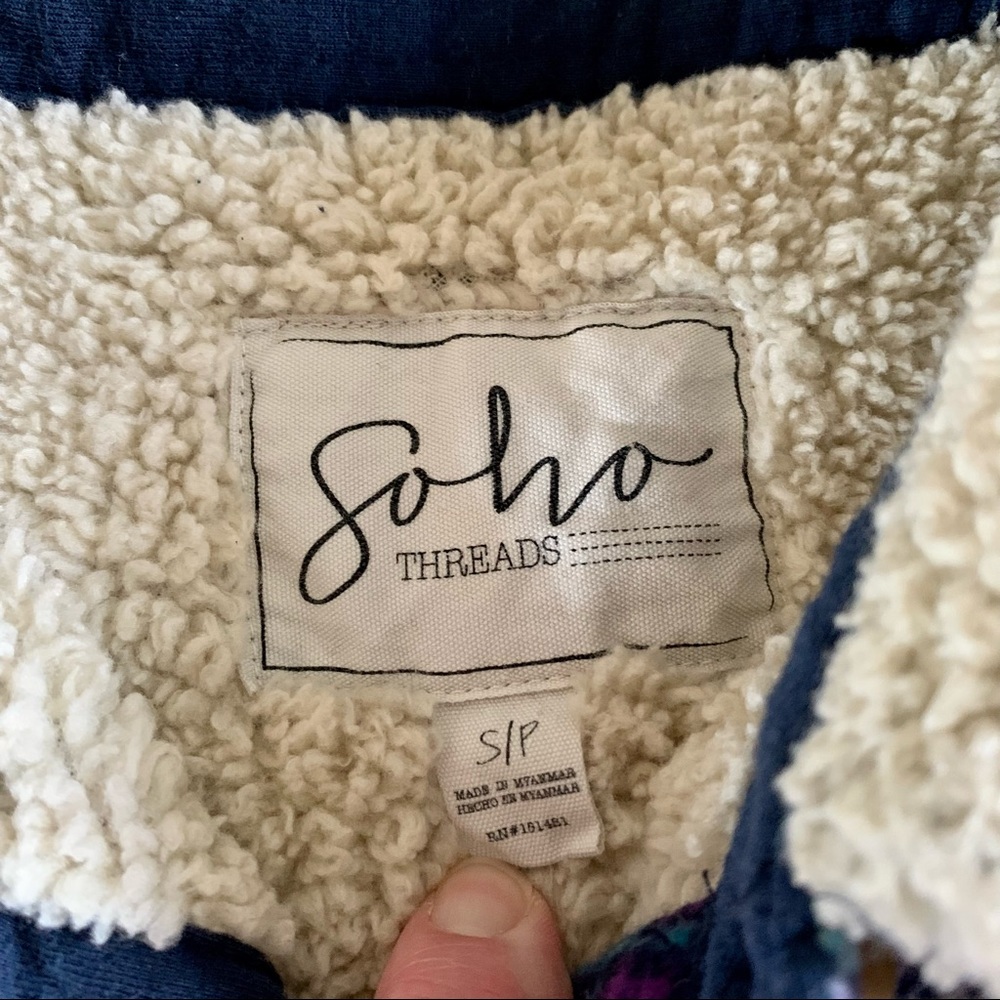 Soho Threads Plush Plaid Shirt Jacket Shacket SZ- Small - Picture 8 of 12